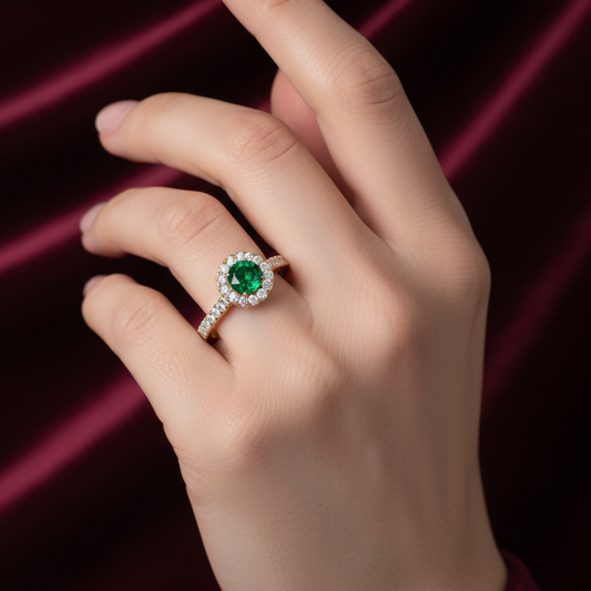 Emerald With Diamonds Appox One CTTW