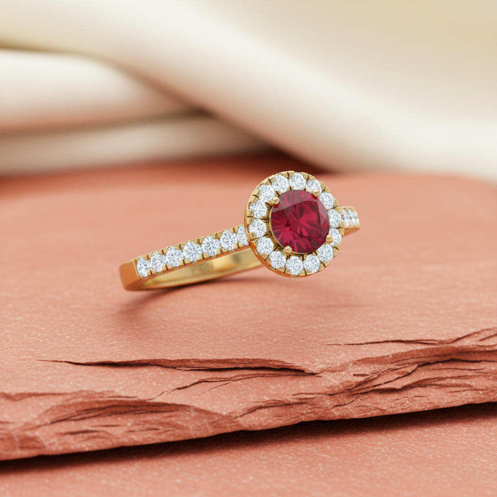 Ruby With Diamonds Appox One CTTW