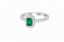 Load image into Gallery viewer, Emerald Cut Emerald With Diamonds