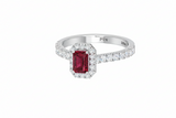 Emerald Cut Ruby With Diamonds