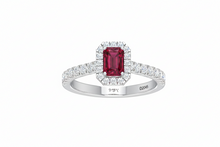 Load image into Gallery viewer, Emerald Cut Ruby With Diamonds