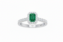 Load image into Gallery viewer, Emerald Cut Emerald With Diamonds