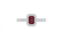 Load image into Gallery viewer, Emerald Cut Ruby With Diamonds