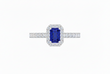 Load image into Gallery viewer, Emerald Cut Sapphire With Diamonds