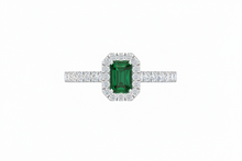 Load image into Gallery viewer, Emerald Cut Emerald With Diamonds