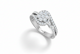 Dual-Row Floral Cluster Halo Diamond