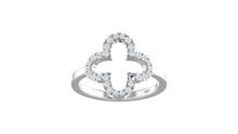 Load image into Gallery viewer, Gossamer Floral-Outline Diamond Open Petal Botanical Void-Form Delicate
