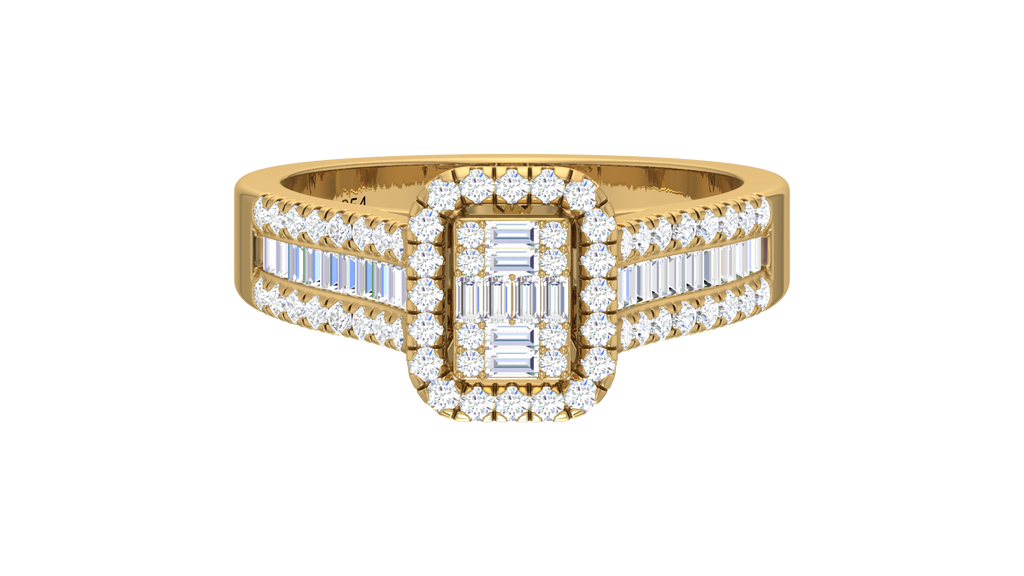 Art Deco Inspired Rectangular Halo