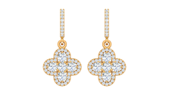 Clover Cluster Huggie Drop Earrings