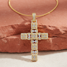 Load image into Gallery viewer, Luxurious Cross Baguette And Round Diamond