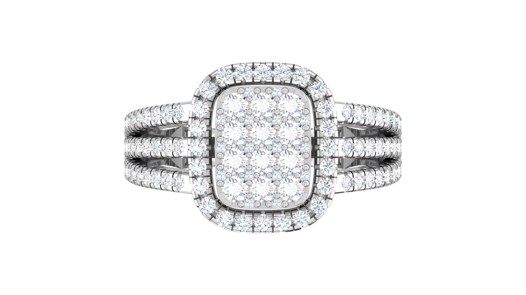 Cushion Cluster Halo with Triple-Row