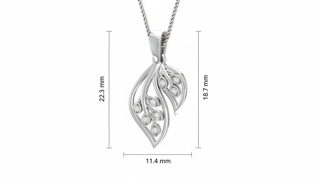 Organic Leaf Silhouette Diamond Dangle