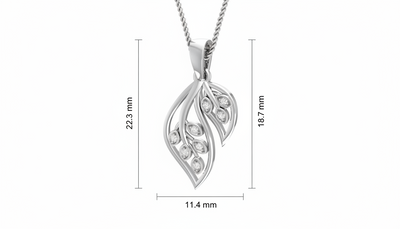 Organic Leaf Silhouette Diamond Dangle