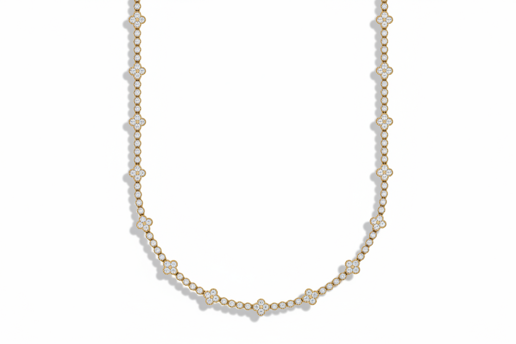 Eternal Luck Diamond Flower Necklace