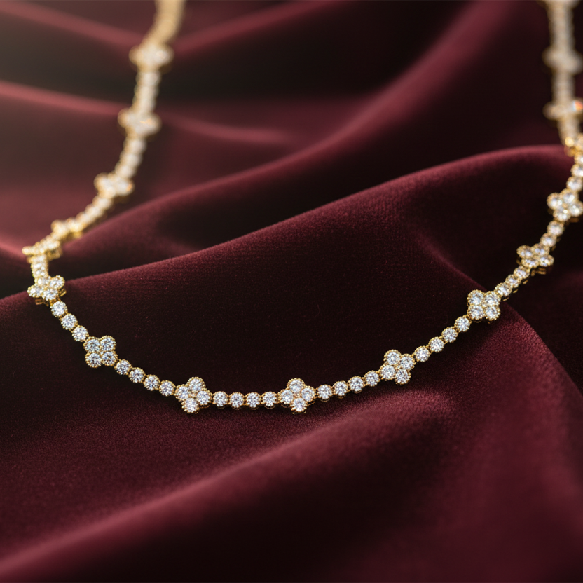 Eternal Luck Diamond Flower Necklace
