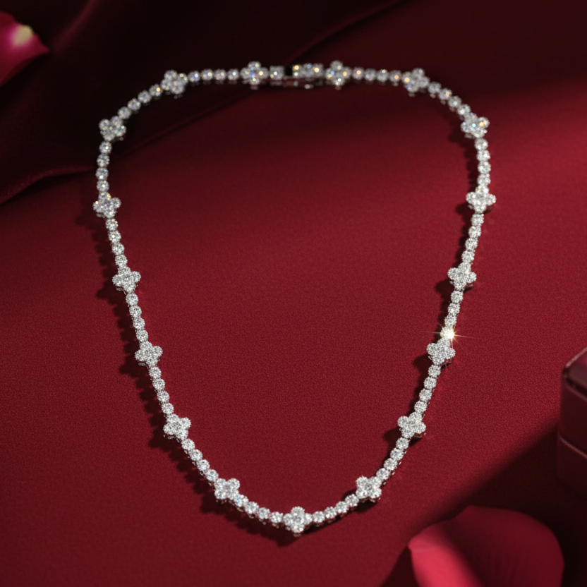 Eternal Luck Diamond Flower Necklace