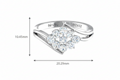 Floral Opulence Verdant Glow Diamond Statement Cluster