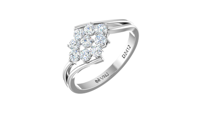 Floral Opulence Verdant Glow Diamond Statement Cluster