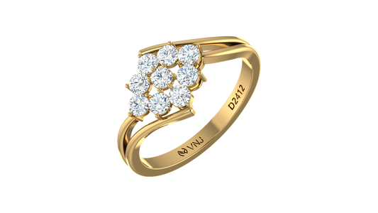 Floral Opulence Verdant Glow Diamond Statement Cluster
