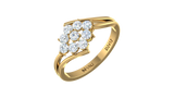 Floral Opulence Verdant Glow Diamond Statement Cluster