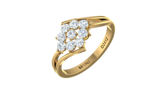 Floral Opulence Verdant Glow Diamond Statement Cluster