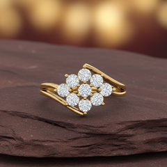 Floral Opulence Verdant Glow Diamond Statement Cluster
