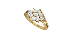 Floral Opulence Verdant Glow Diamond Statement Cluster