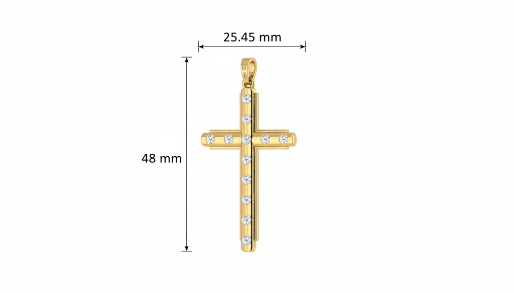 Round Station Cross Natural Diamond Radiance