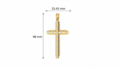 Round Station Cross Natural Diamond Radiance