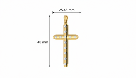 Round Station Cross Natural Diamond Radiance