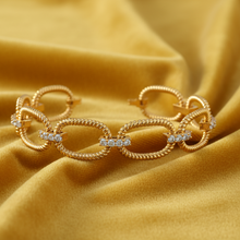 Load image into Gallery viewer, Two-Tone Gold Rope Link Diamond Bracelet