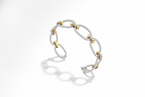 Two-Tone Gold Rope Link Diamond Bracelet
