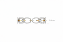 Load image into Gallery viewer, Two-Tone Gold Rope Link Diamond Bracelet