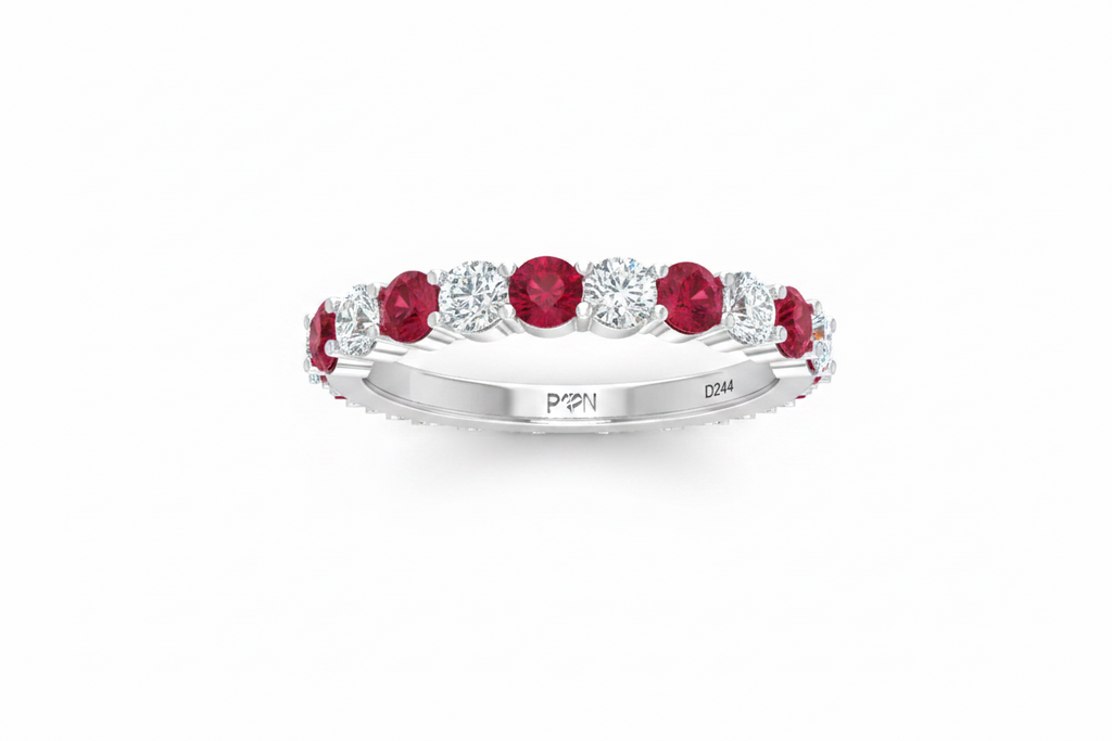 Ruby With Diamond Ten Stone