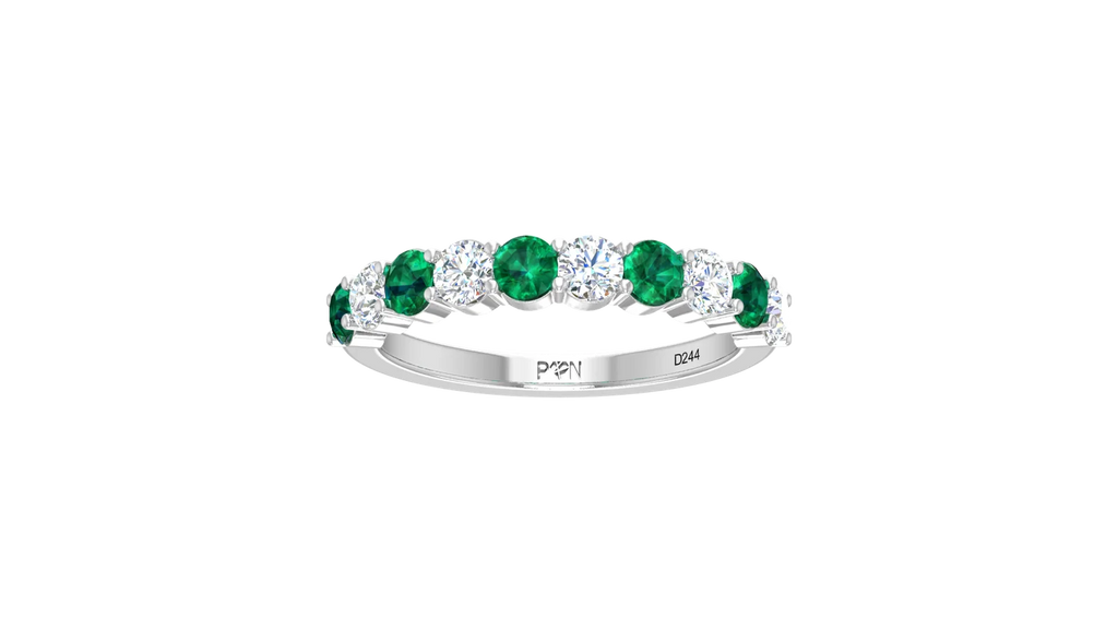 Emerald With Diamond Ten Stone
