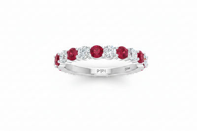 Ruby With Diamond Ten Stone