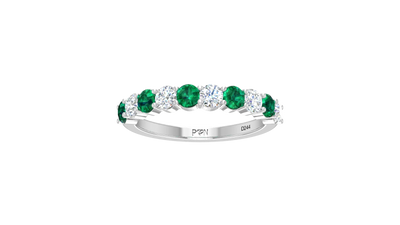Emerald With Diamond Ten Stone Diamond