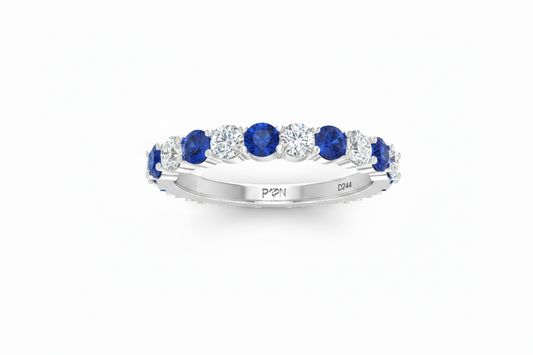 Sapphire With Diamond Ten Stone