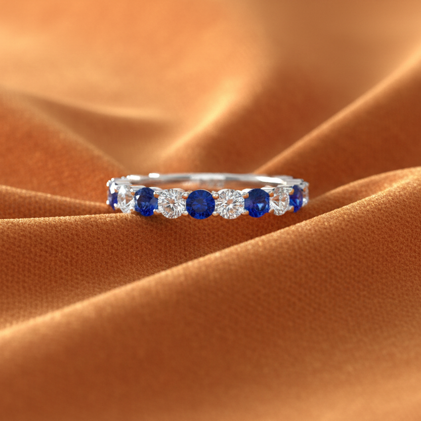 Sapphire With Diamond Ten Stone