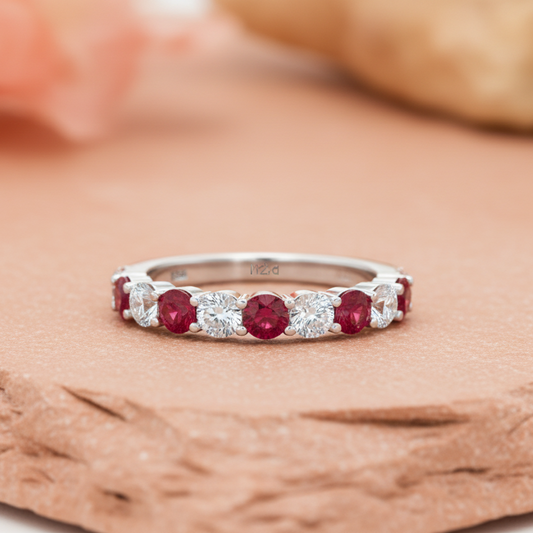 Ruby With Diamond Ten Stone