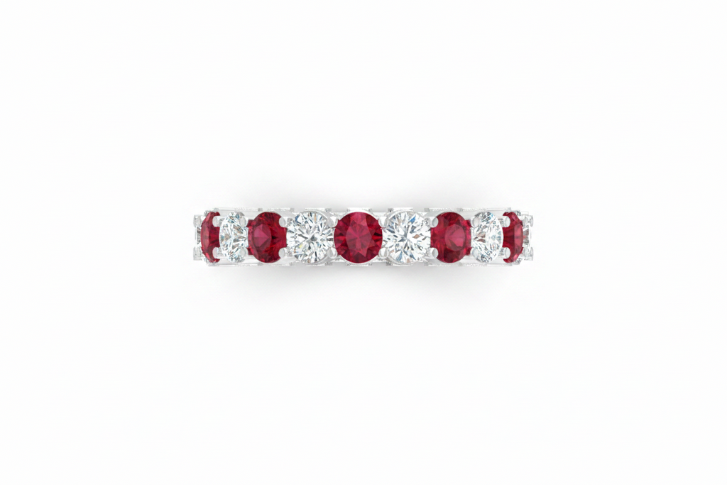 Ruby With Diamond Ten Stone
