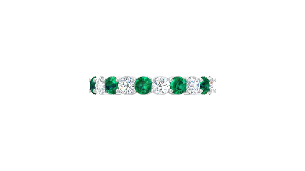Emerald With Diamond Ten Stone