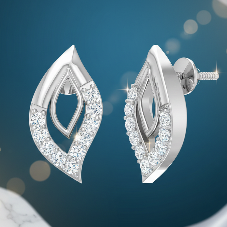 Diamond Illusion Cluster Stud Earrings - Square Double Halo