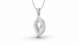 Elegant Sprig Pavé Diamond Drop
