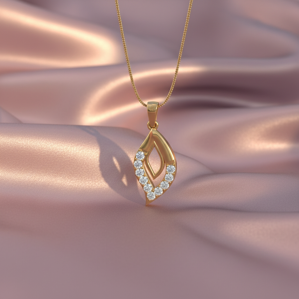 Elegant Sprig Pavé Diamond Drop