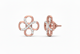 Open Clover Diamond Stud Earrings