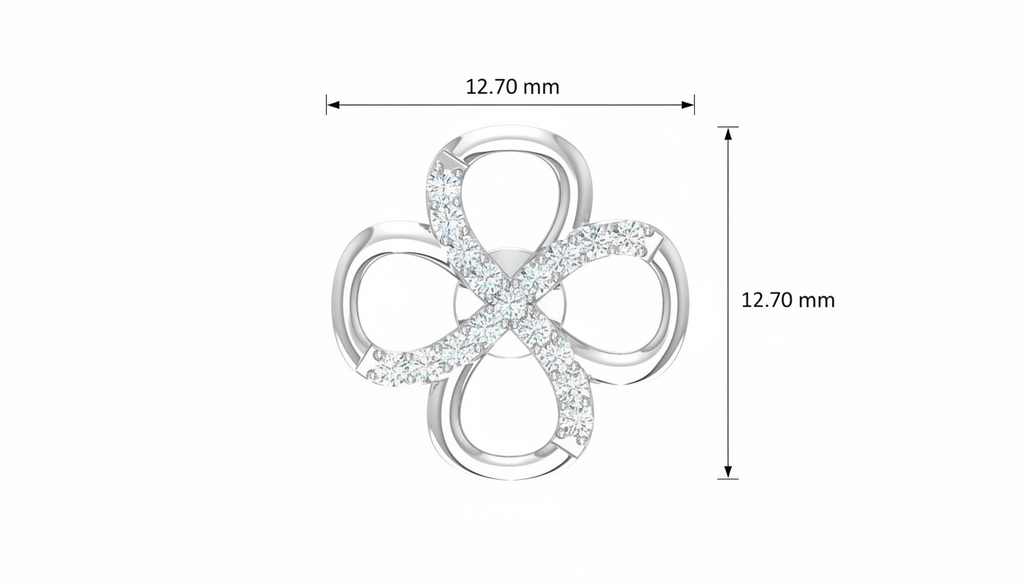 Open Clover Diamond Stud Earrings