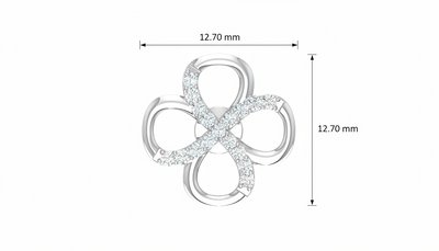 Open Clover Diamond Stud Earrings