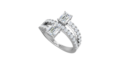 Toi Et Moi Dual Emerald Cut Bypass Ring
