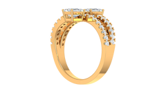 Toi Et Moi Dual Emerald Cut Bypass Ring